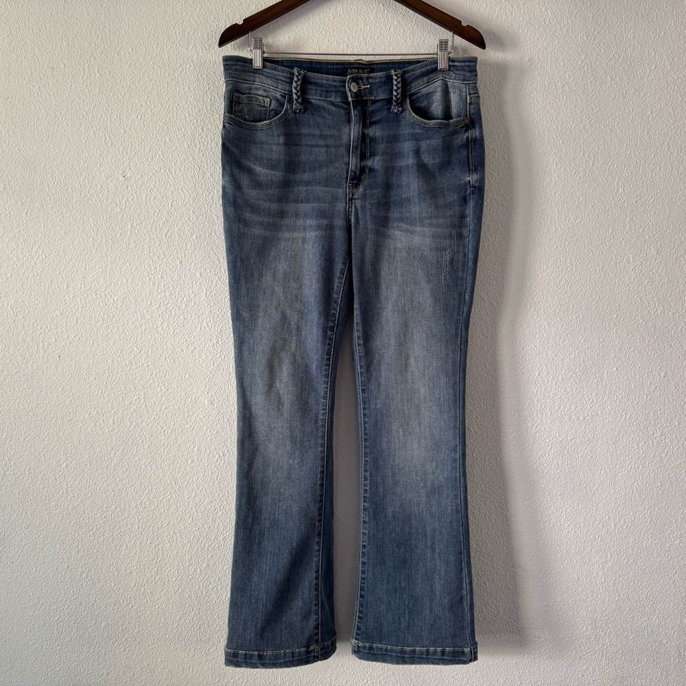 Judy Blue Slim Boot Jeans Stretch Braided Detail Plus Size 13/31 Classic Boho - Picture 15 of 15